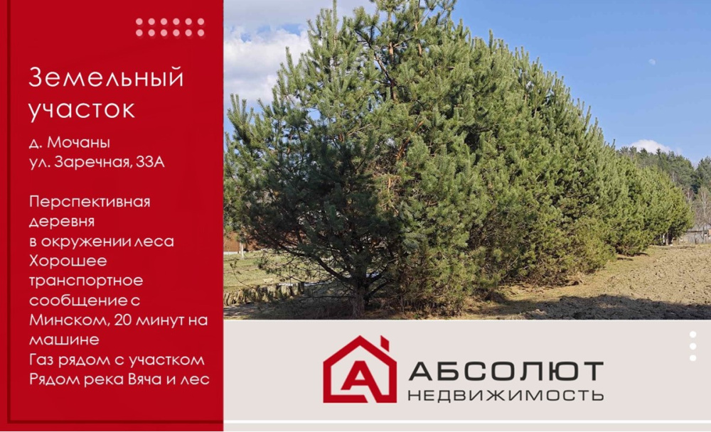 Продажа земельного участка д. Мочаны, ул.Заречная, 33А